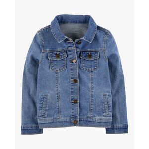 Carter's Kids Denim Blue Jean Jacket Button Front Pockets Lghtwght Stretch sz 5